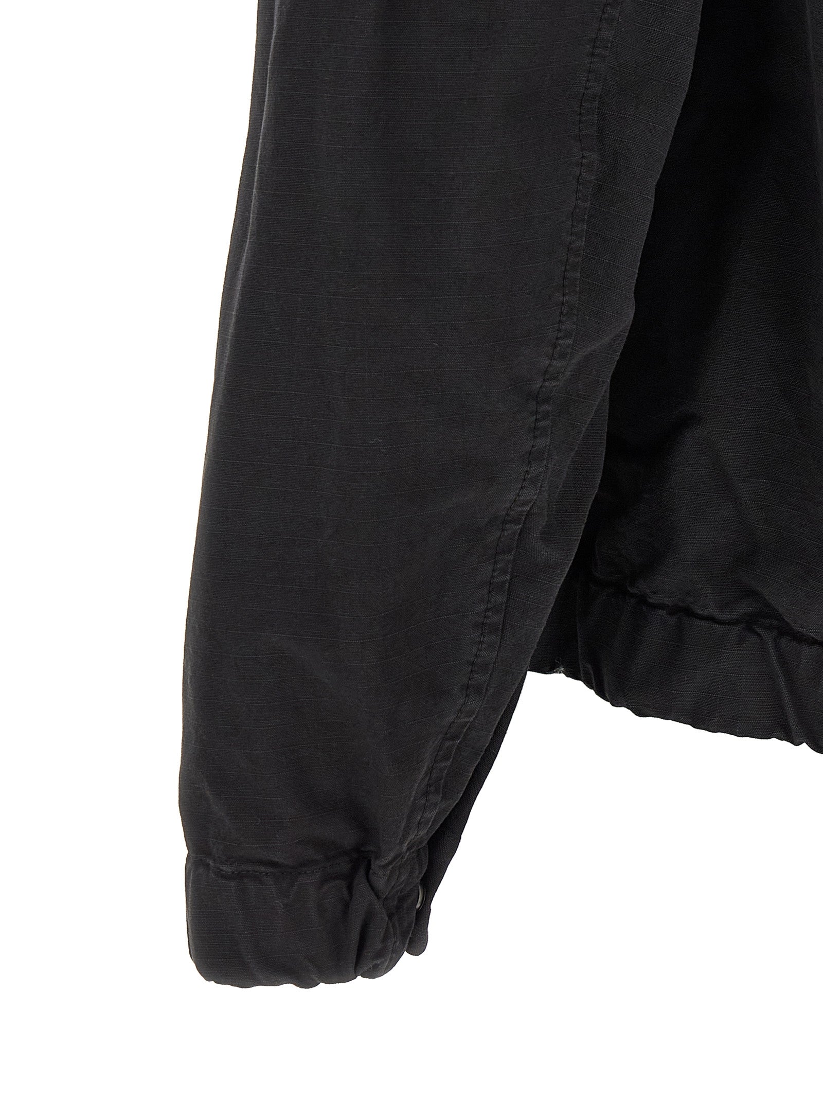 Black Organic Ripstop Cotton Shell Jacket
