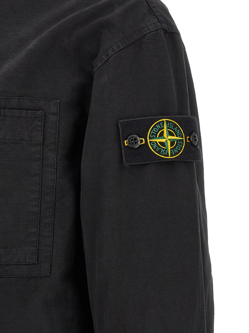 Black Organic Ripstop Cotton Shell Jacket