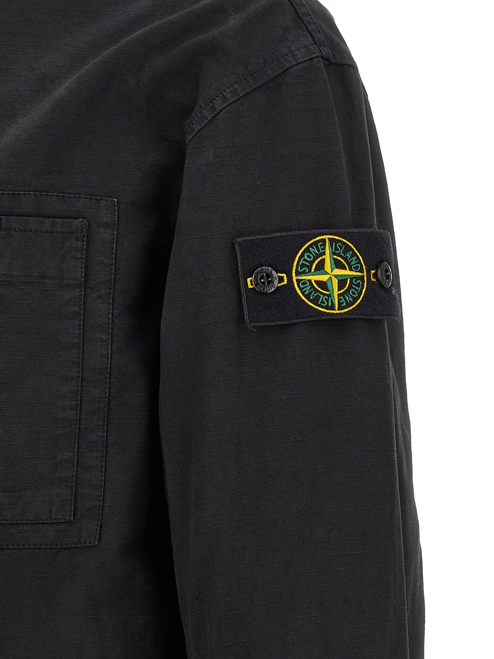 Black Organic Ripstop Cotton Shell Jacket
