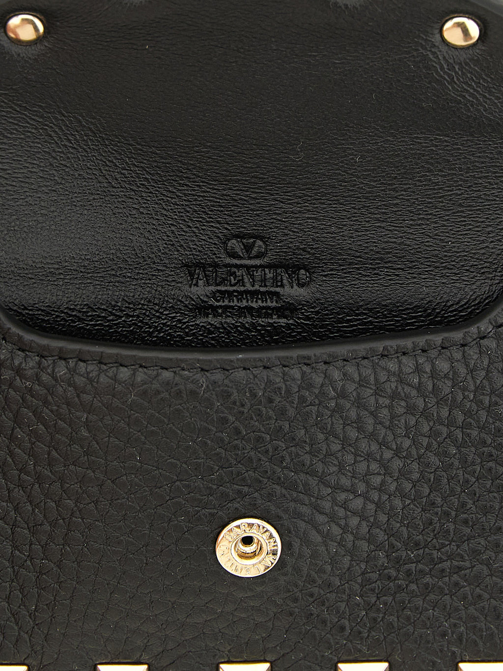 Compact Black Calfskin Charm Cardholder