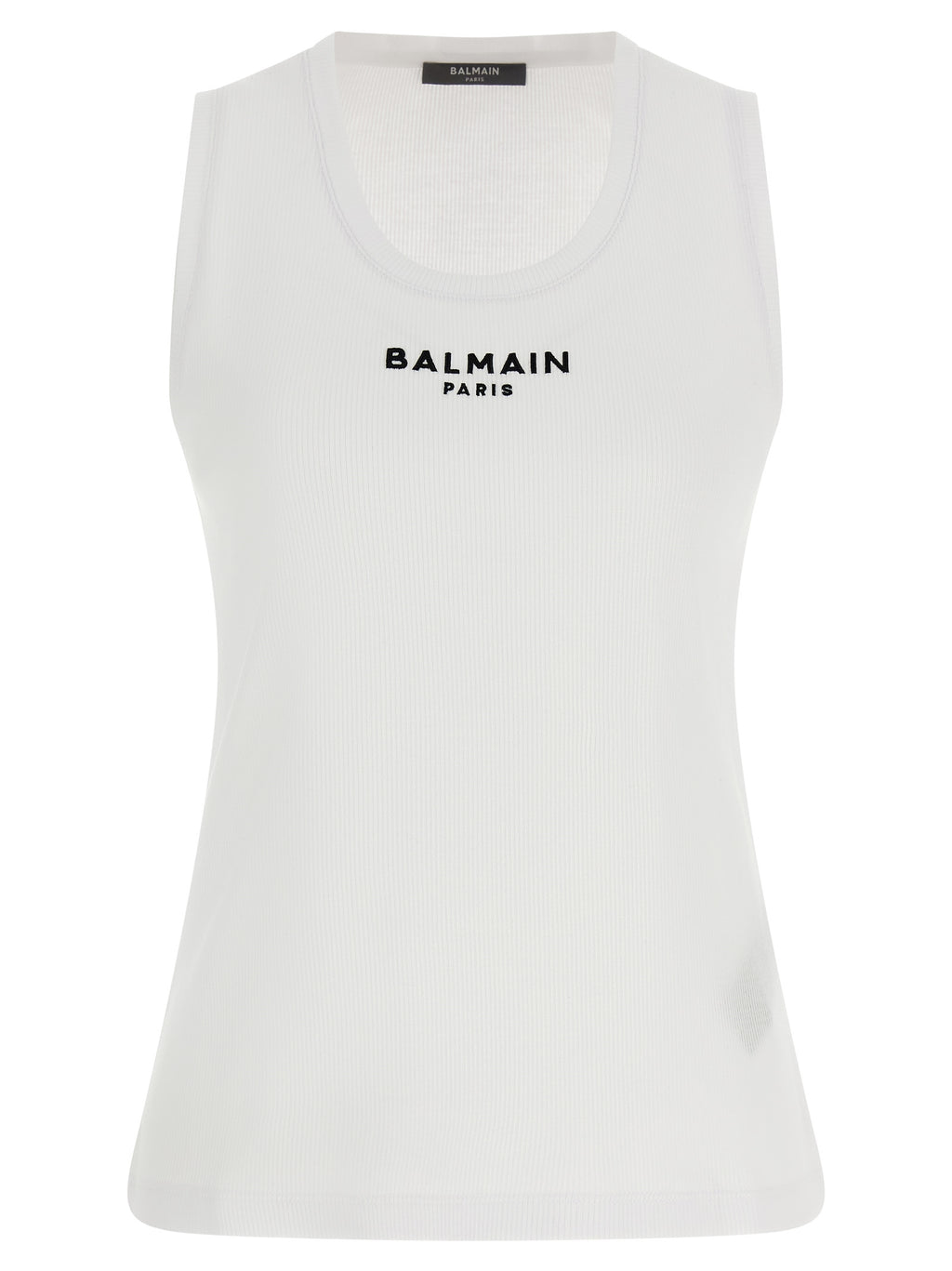 White Cotton Sleeveless Tee