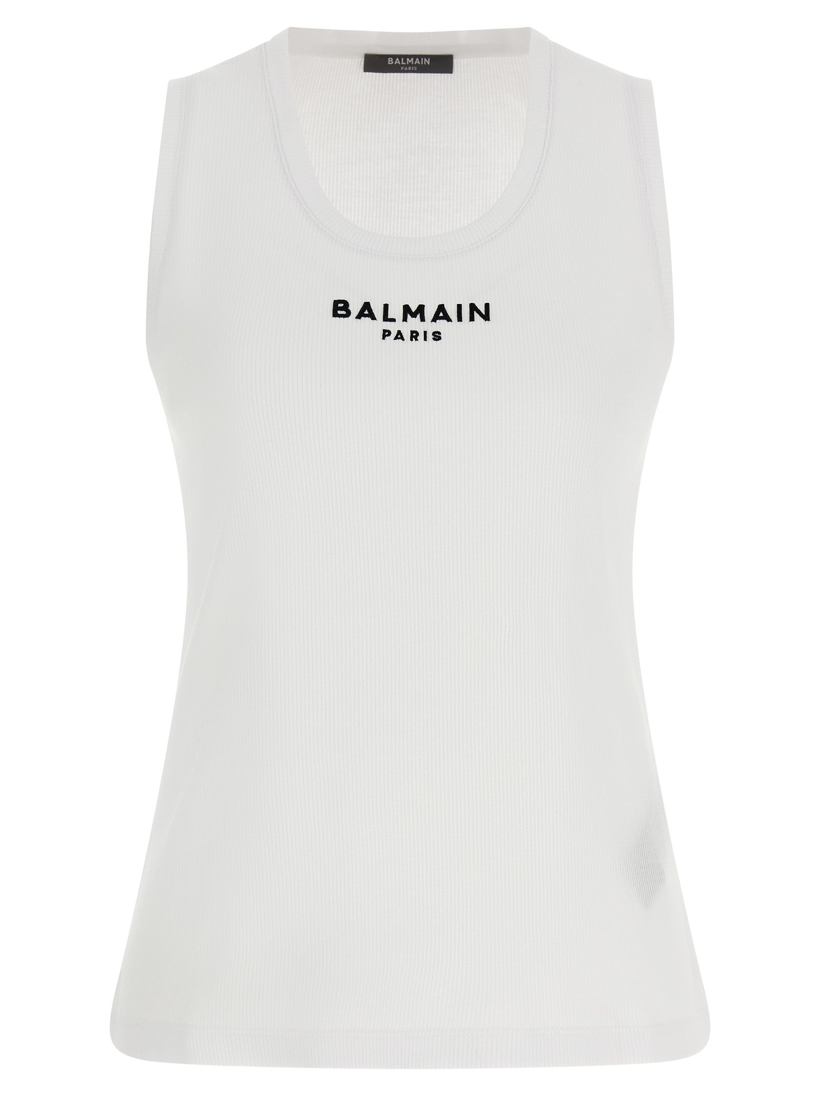 White Cotton Sleeveless Tee