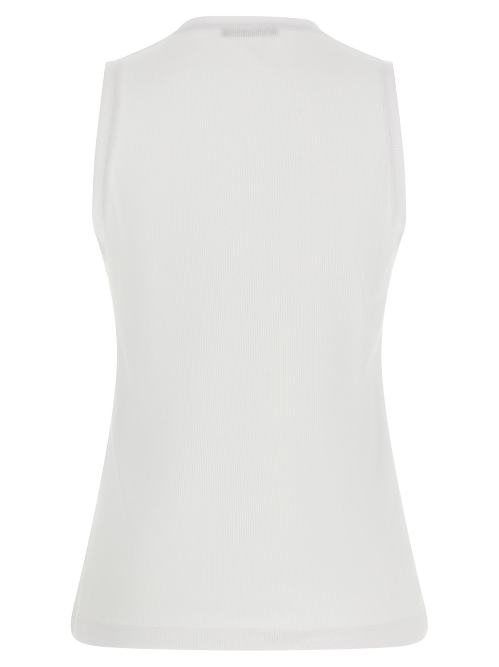 White Cotton Sleeveless Tee