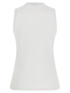 White Cotton Sleeveless Tee