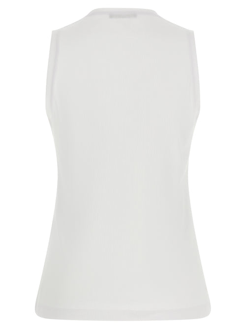 White Cotton Sleeveless Tee