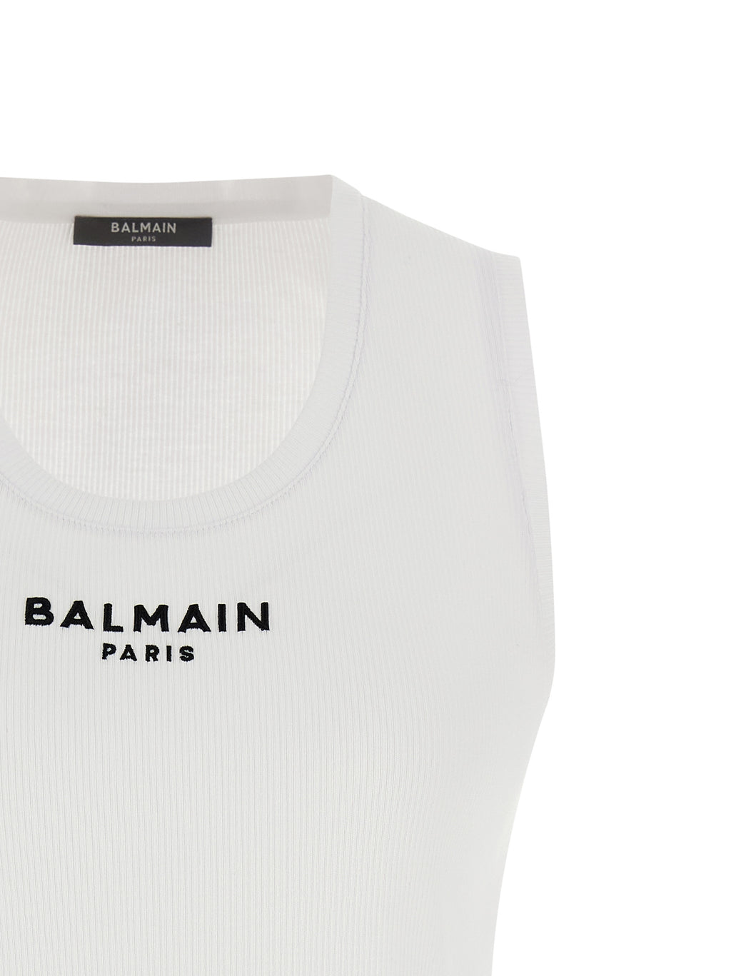 White Cotton Sleeveless Tee