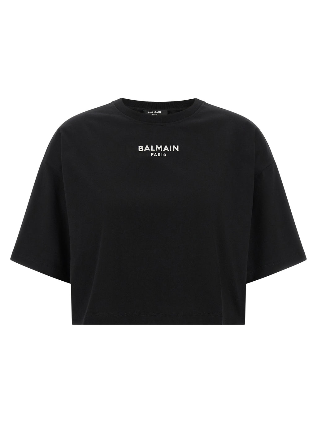 Black Cotton Cropped T-Shirt