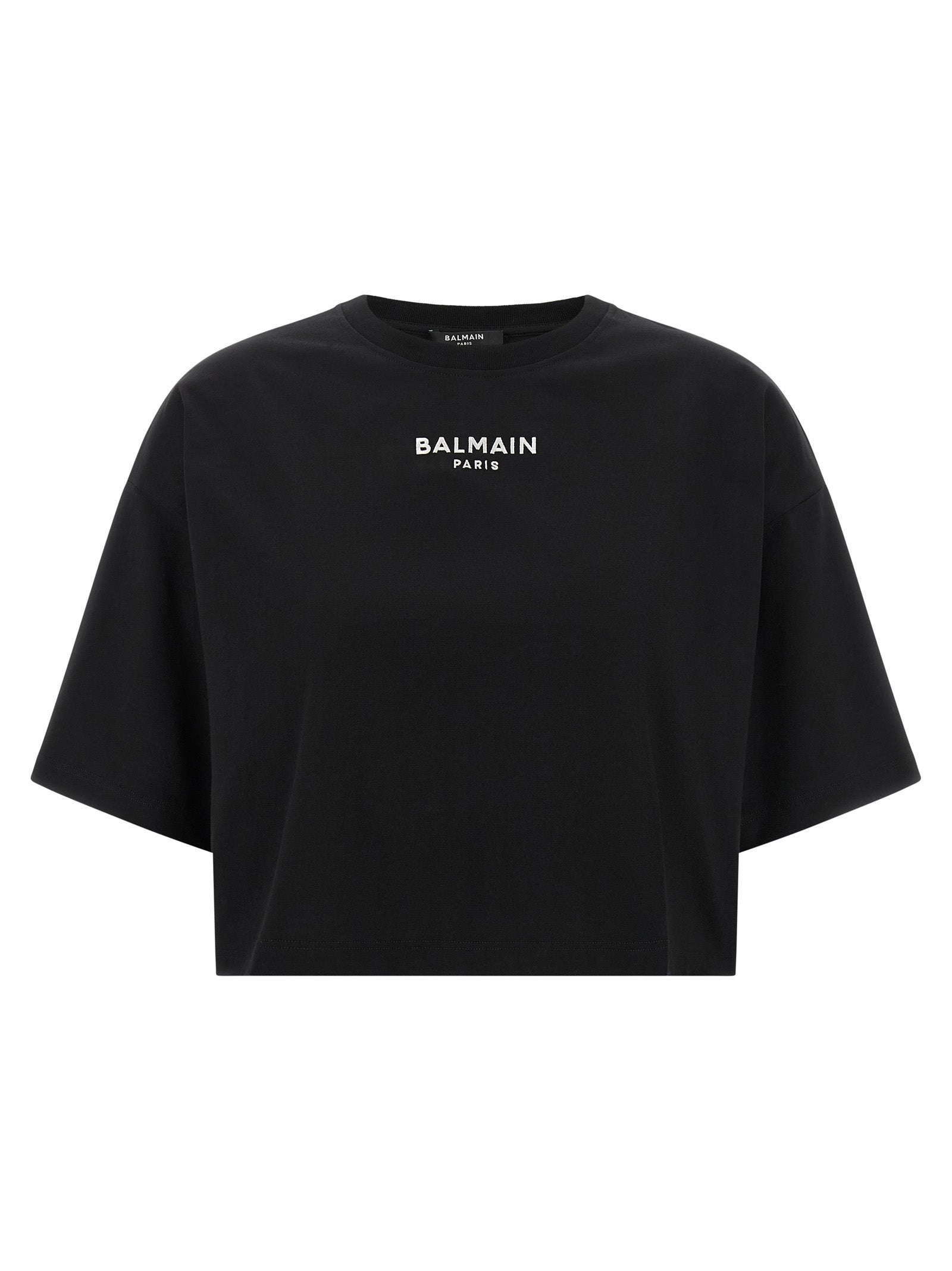 Black Cotton Cropped T-Shirt