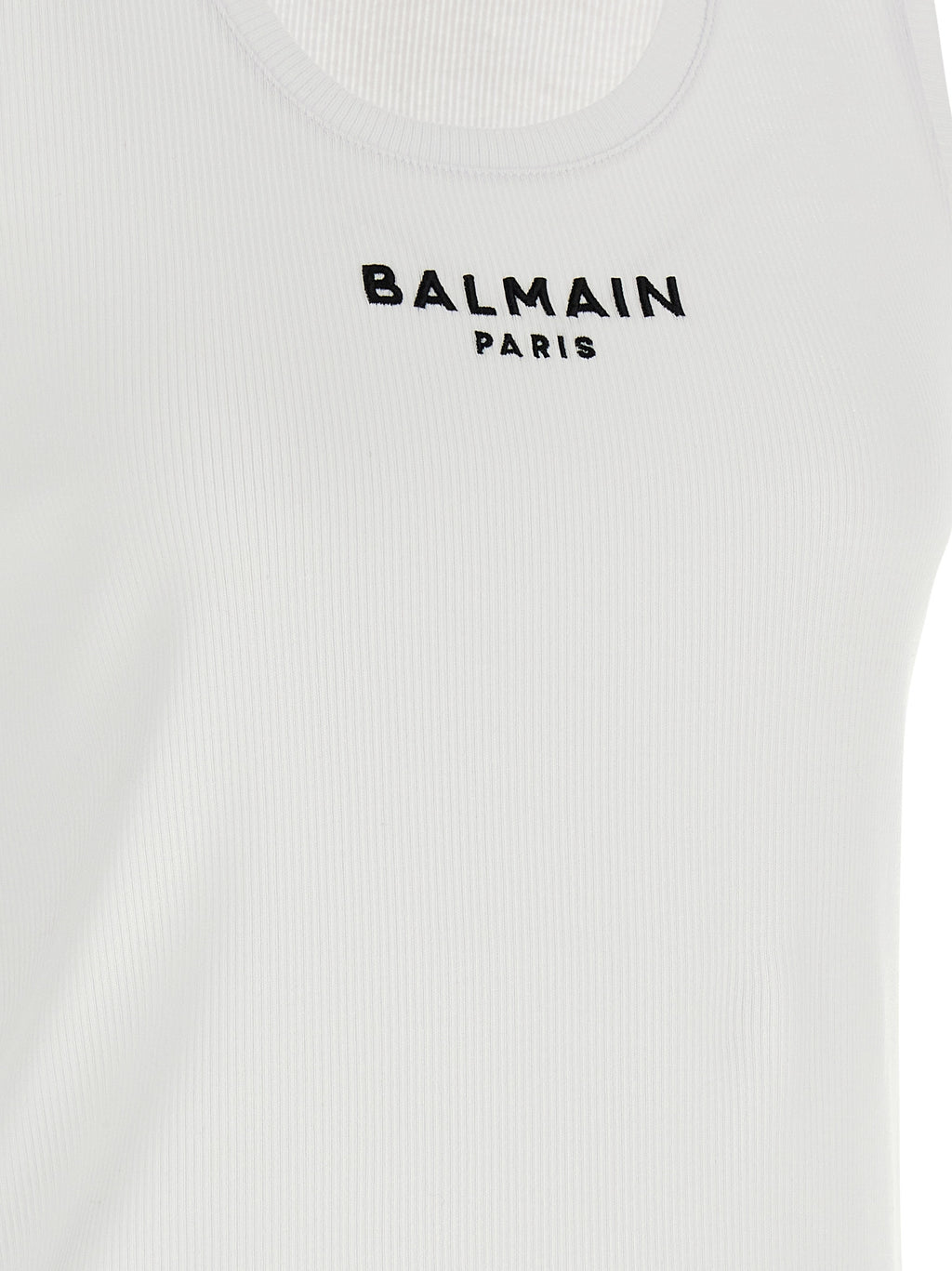 White Cotton Sleeveless Tee