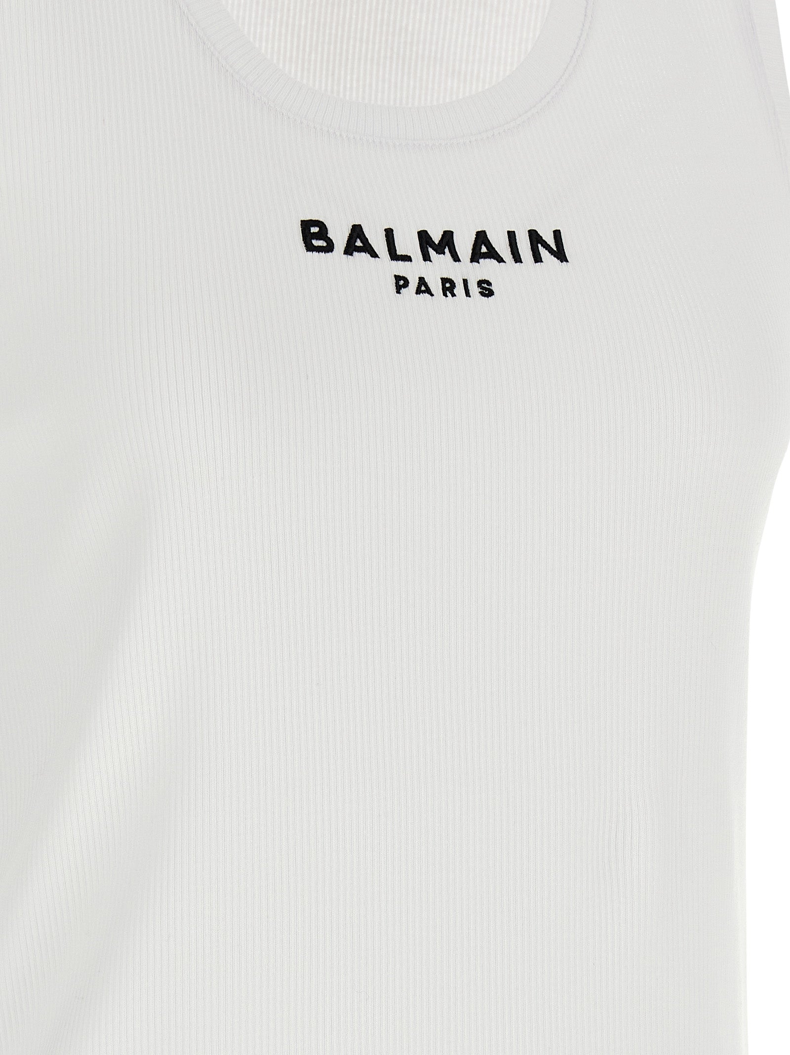 White Cotton Sleeveless Tee