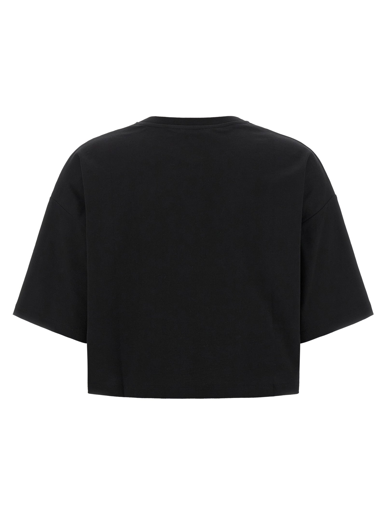 Black Cotton Cropped T-Shirt