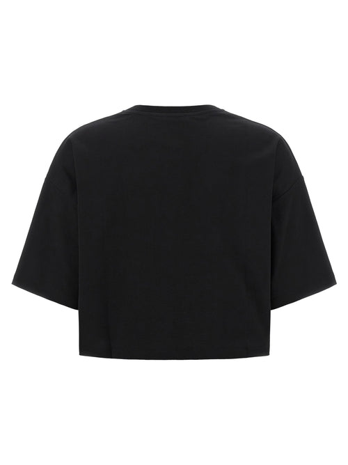 Black Cotton Cropped T-Shirt