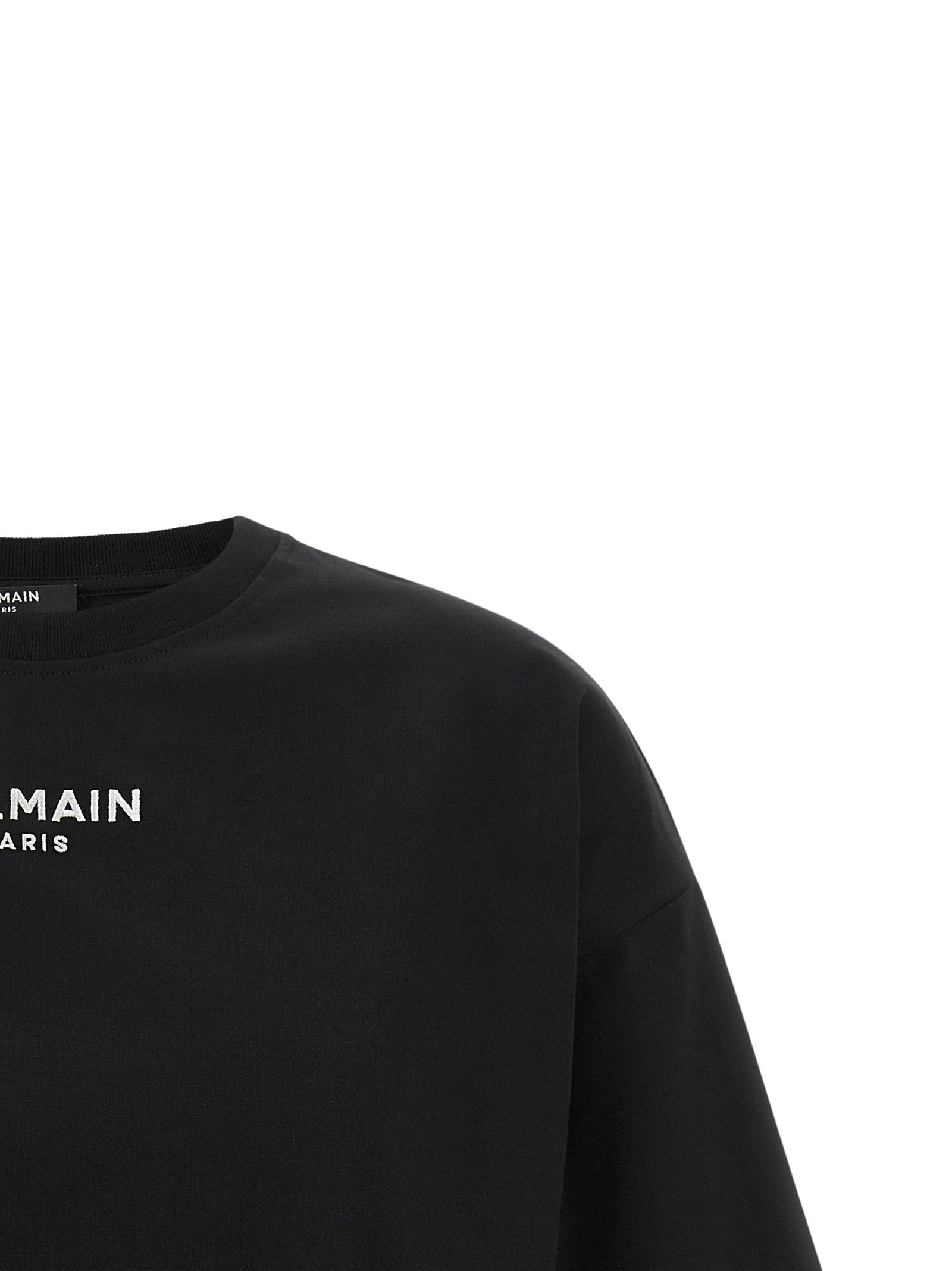 Black Cotton Cropped T-Shirt