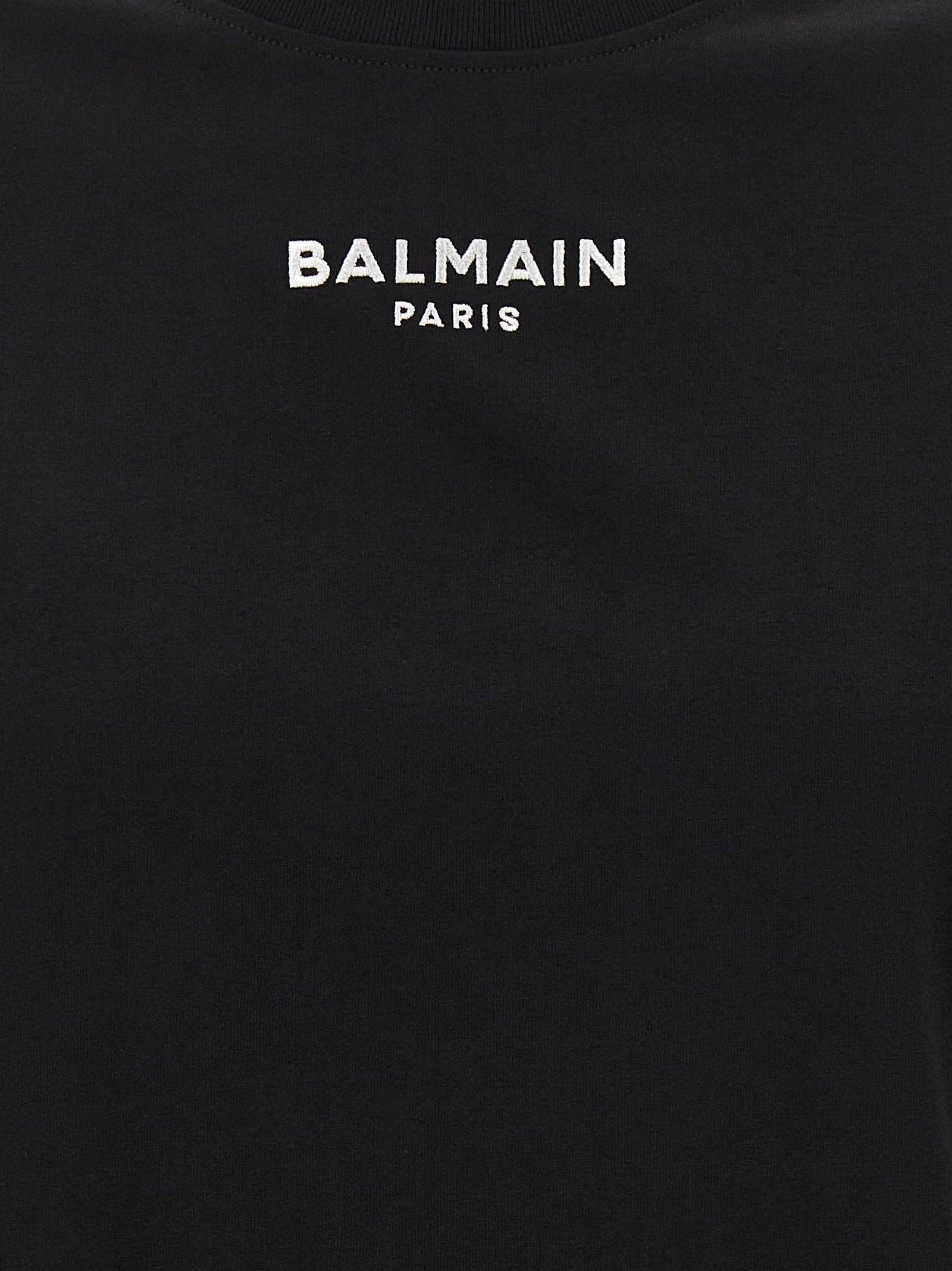 Black Cotton Cropped T-Shirt
