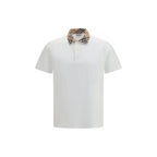 Cotton Sand Beige Check Collar Polo