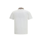 Cotton Sand Beige Check Collar Polo