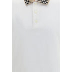 Cotton Sand Beige Check Collar Polo