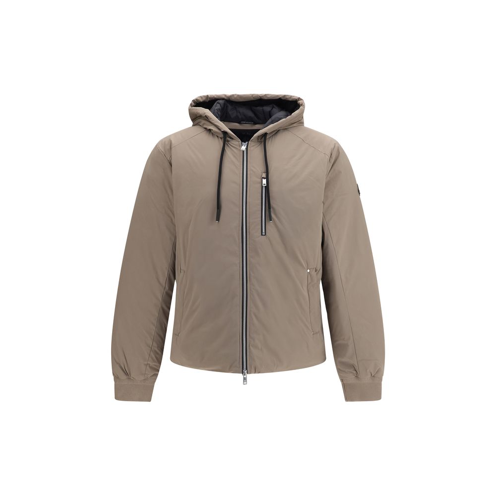 Beige Nylon Full-Length Jacket
