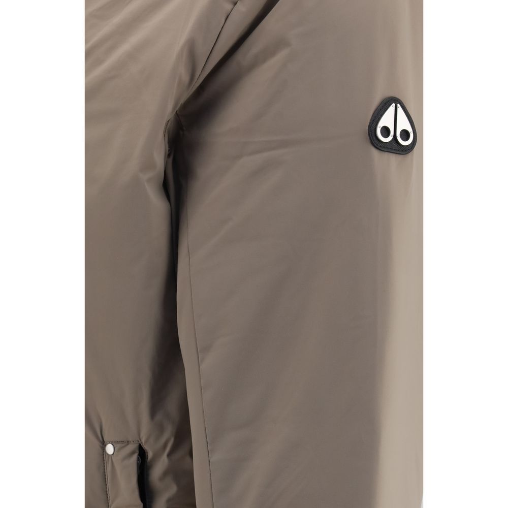 Beige Nylon Full-Length Jacket