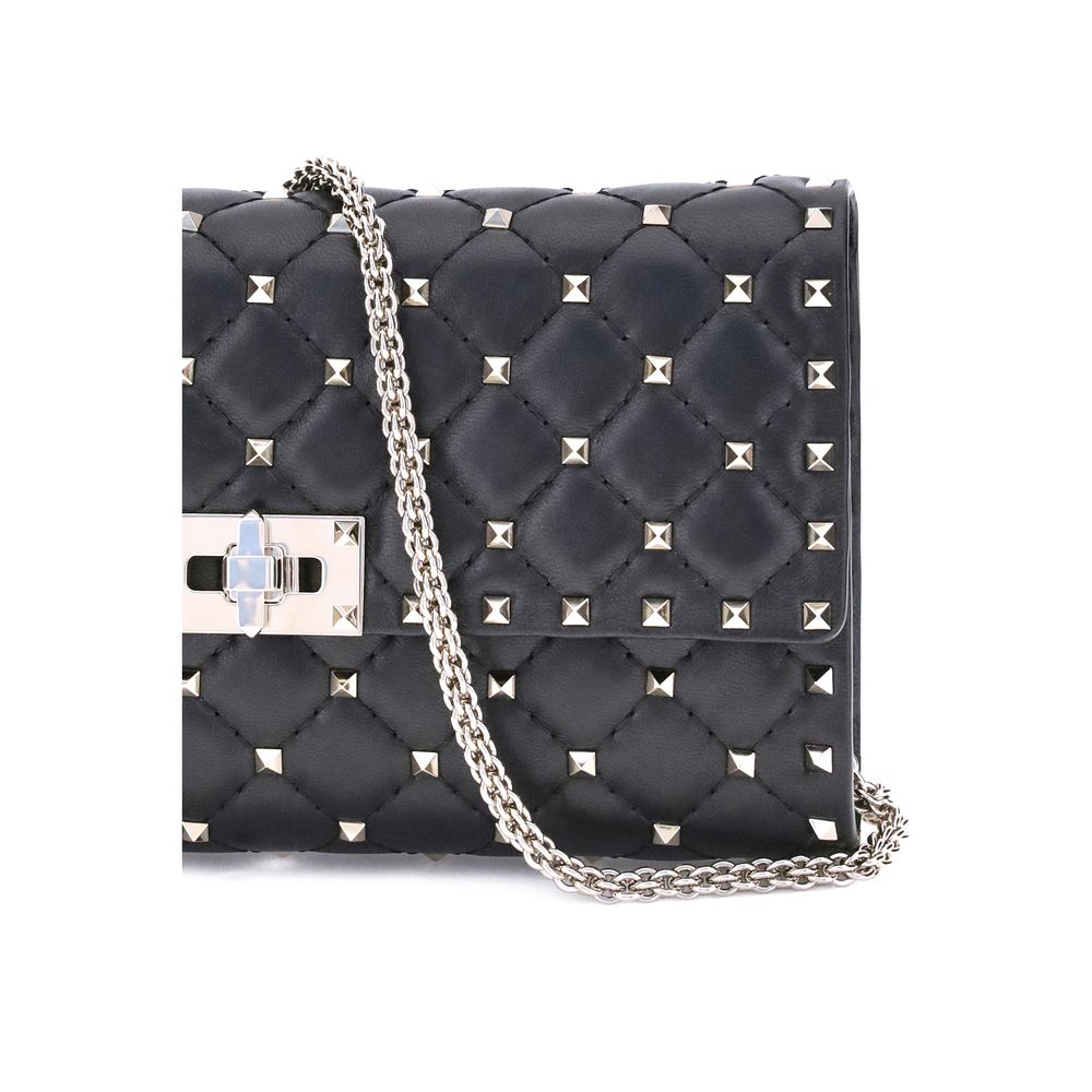 Calf Leather Rockstud Spike Shoulder Bag