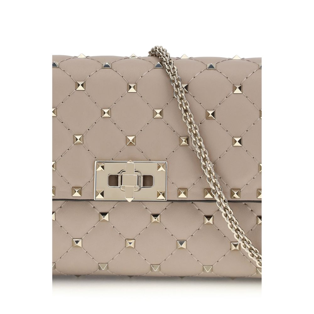 Quilted Calfskin Rockstud Spike Shoulder Bag