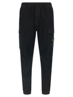 Black Cotton Stretch Cargo Pants