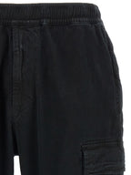 Black Cotton Stretch Cargo Pants