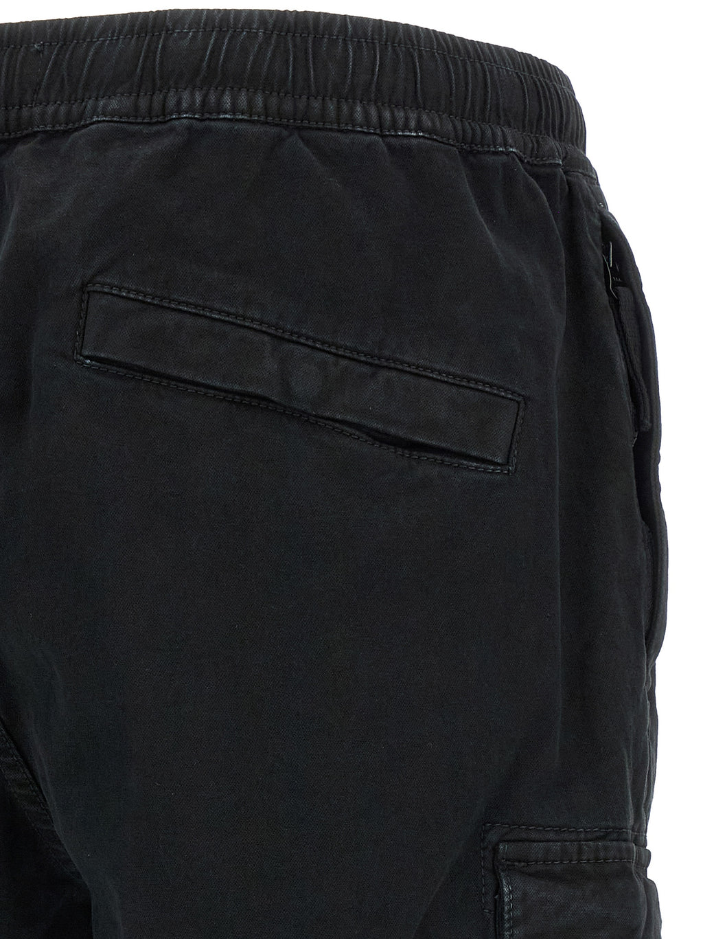 Black Cotton Stretch Cargo Pants