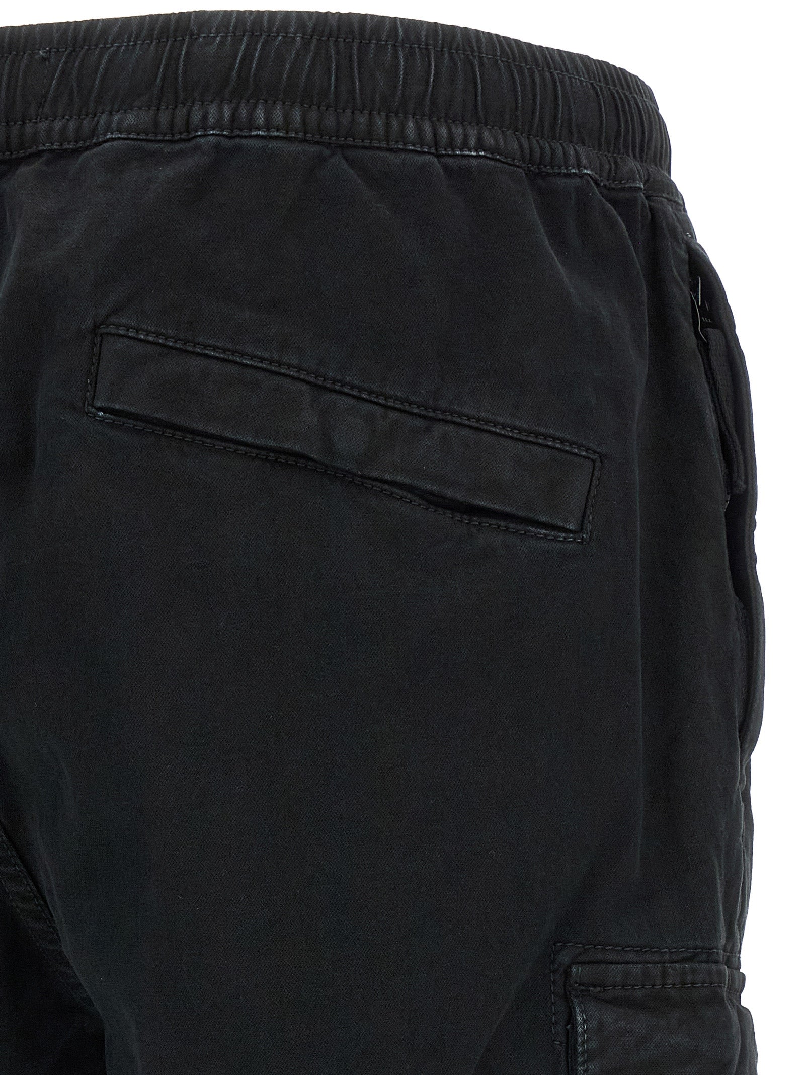 Black Cotton Stretch Cargo Pants