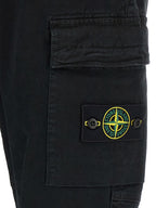 Black Cotton Stretch Cargo Pants