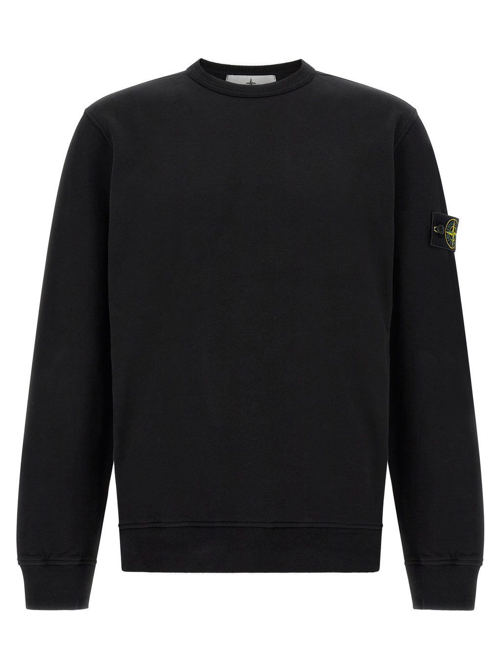 Black Cotton Crewneck Sweatshirt
