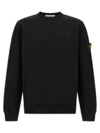 Black Cotton Crewneck Sweatshirt