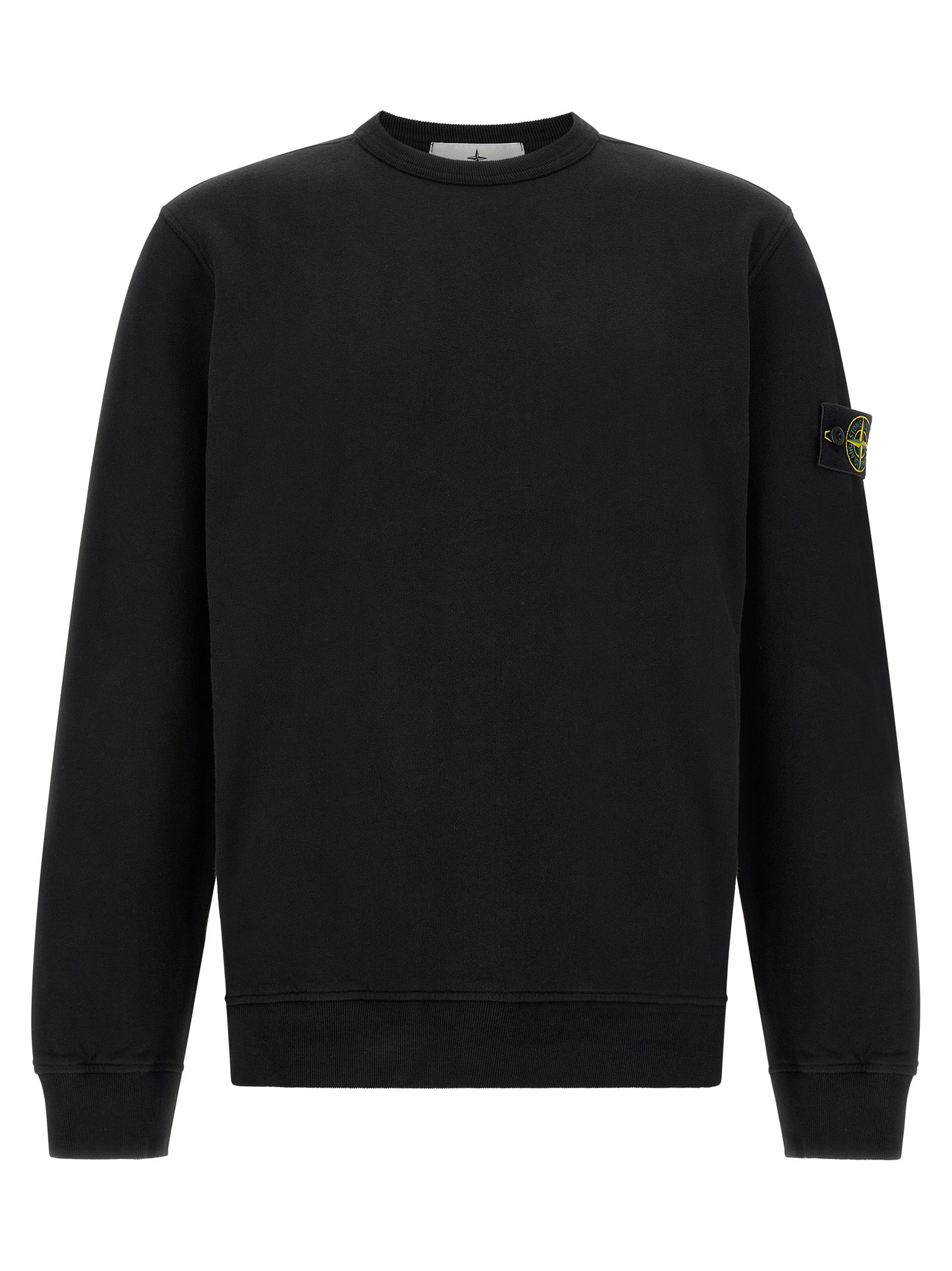 Black Cotton Crewneck Sweatshirt