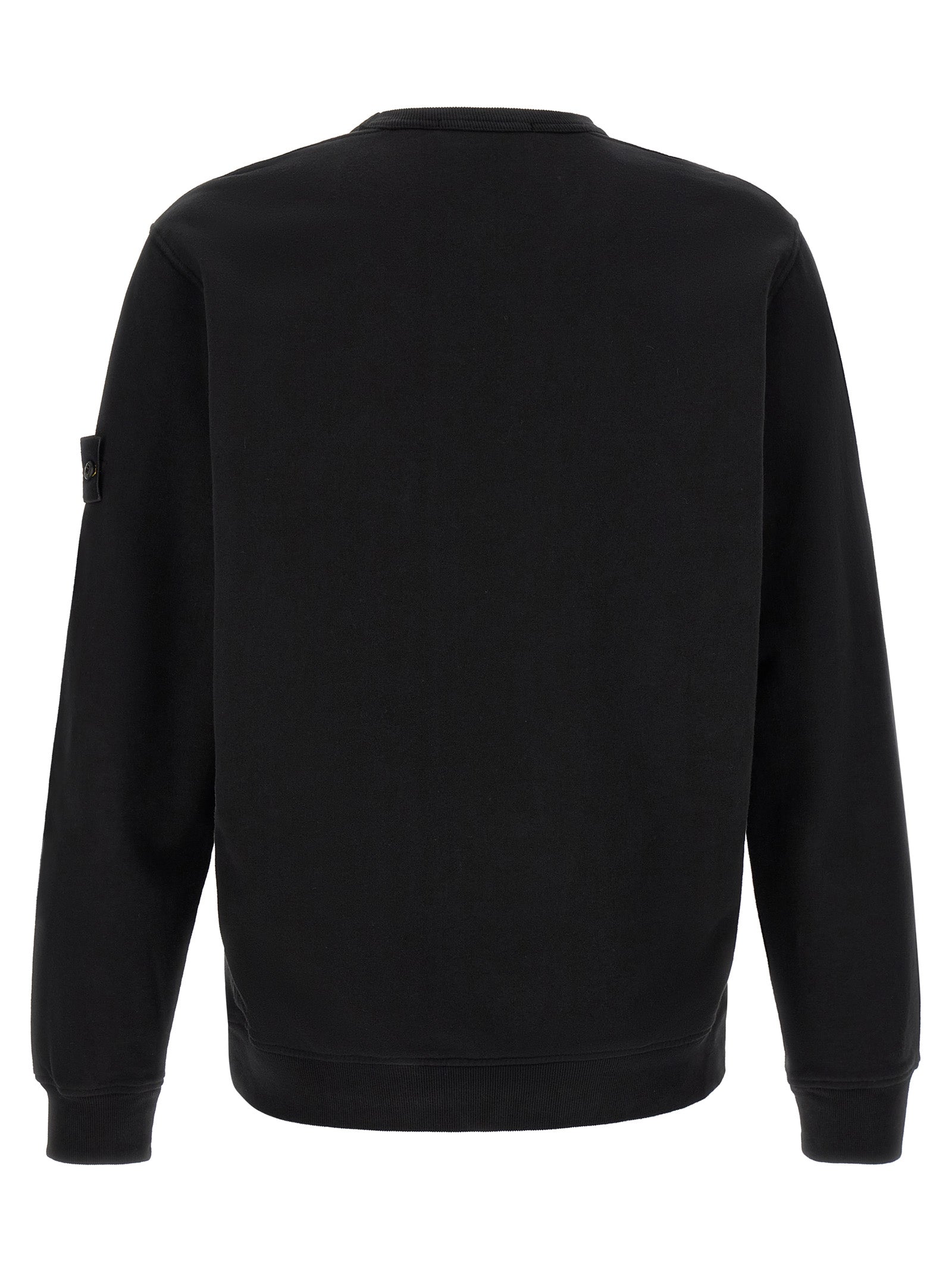 Black Cotton Crewneck Sweatshirt