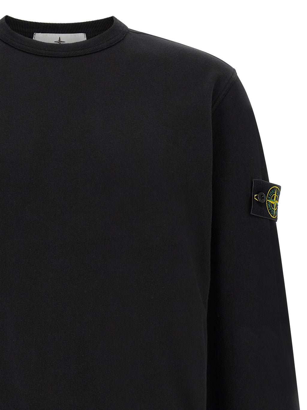 Black Cotton Crewneck Sweatshirt