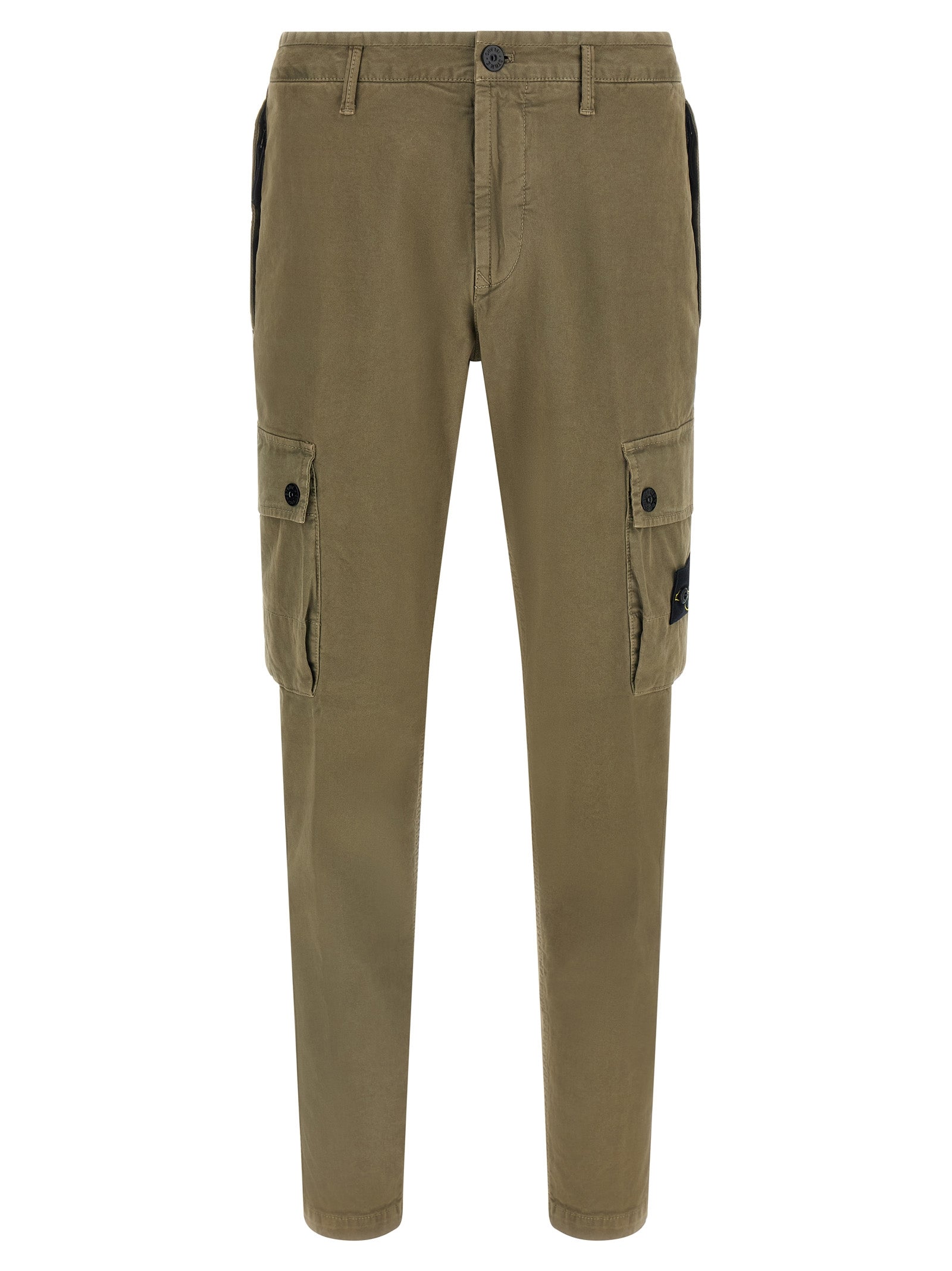 Olive Green Cotton Cargo Pants