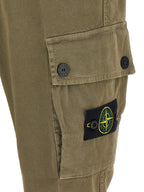 Olive Green Cotton Cargo Pants