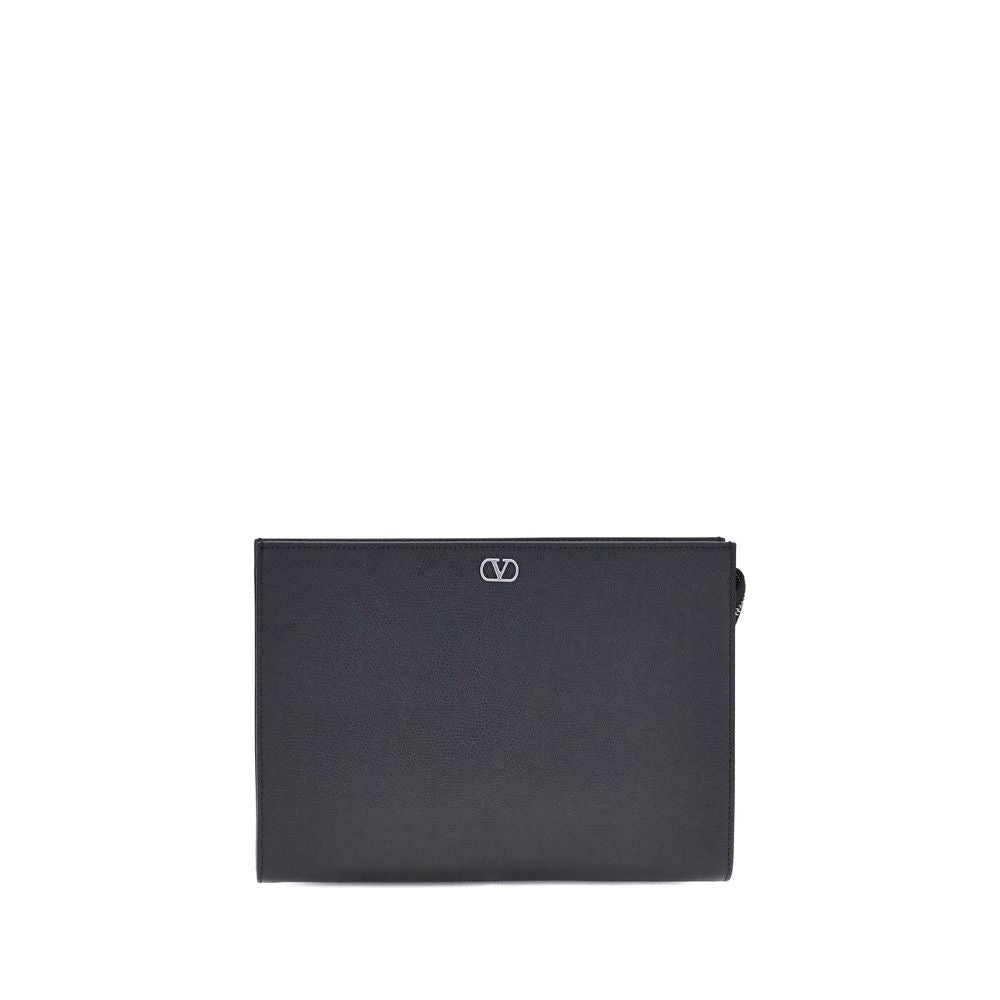 Grained Calfskin VLogo Signature Pouch
