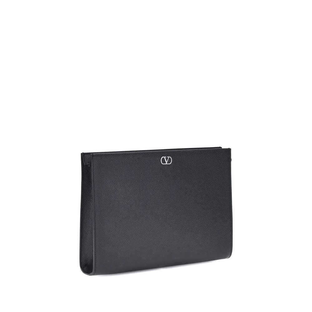 Grained Calfskin VLogo Signature Pouch