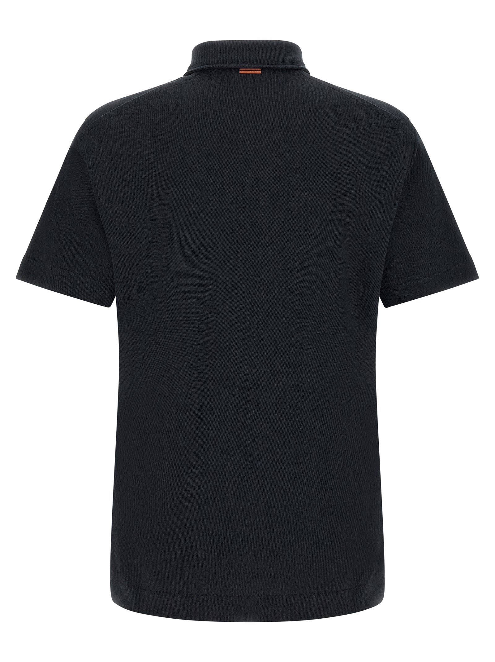 Blue Cotton Piqué Polo