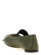 Olive Green Sheepskin Leather Ballet Flats