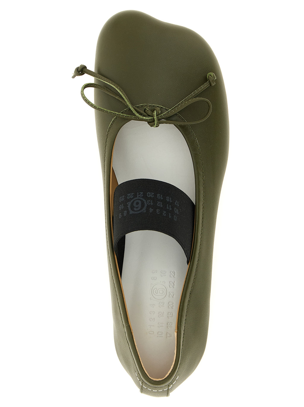 Olive Green Sheepskin Leather Ballet Flats