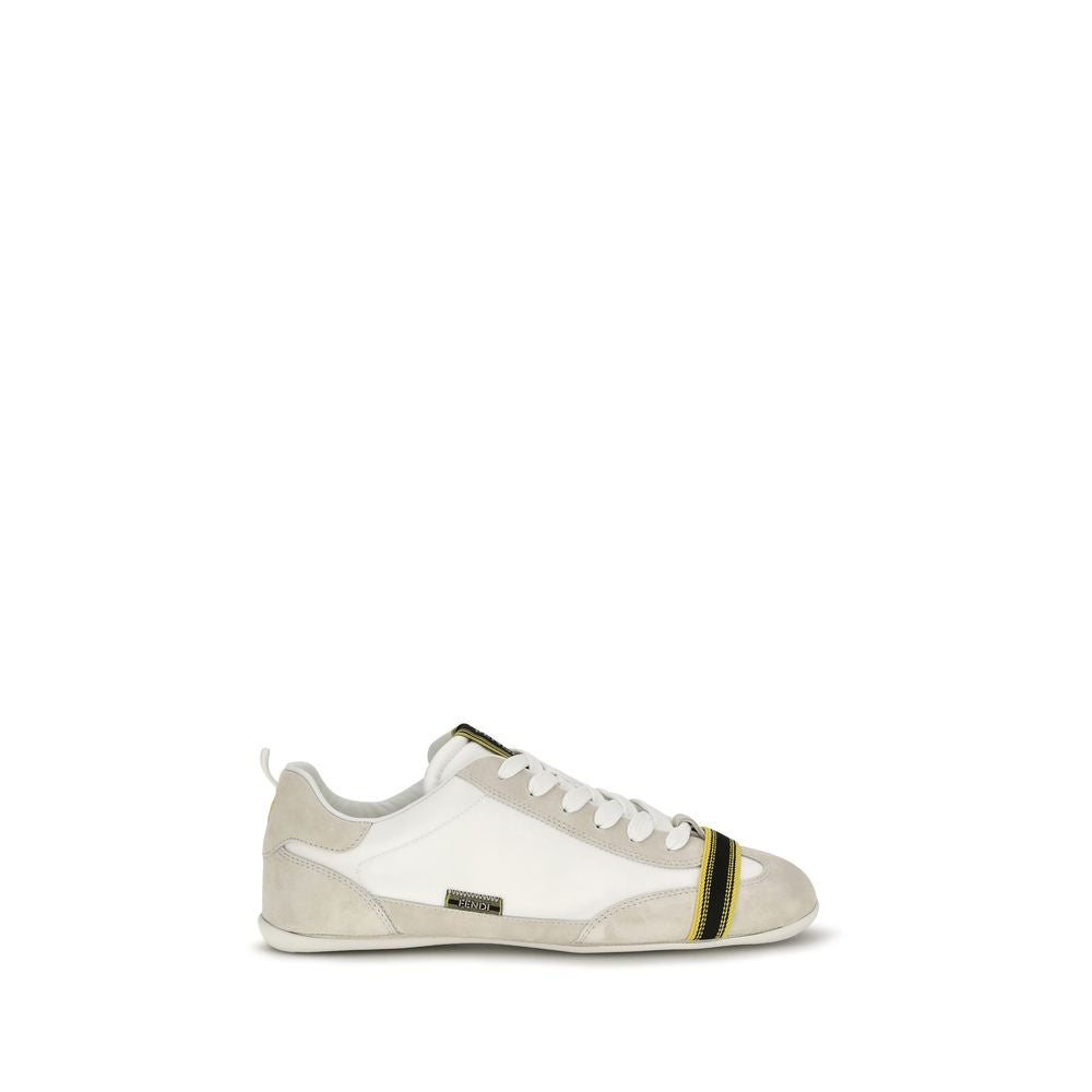 Gray Suede and Fabric Wrap Sneakers