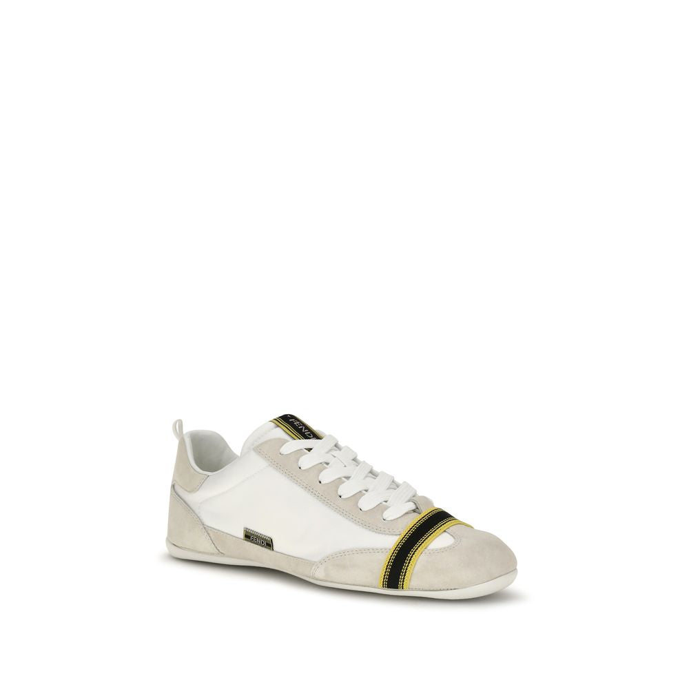 Gray Suede and Fabric Wrap Sneakers
