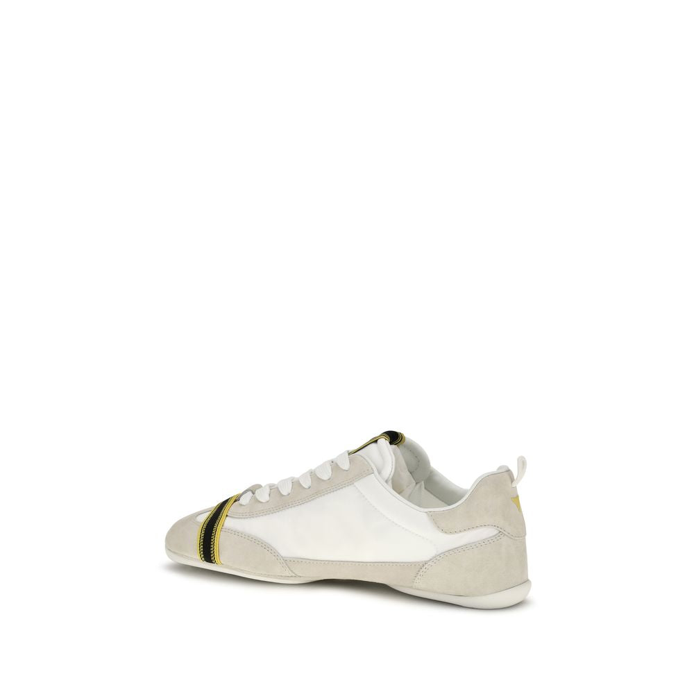 Gray Suede and Fabric Wrap Sneakers