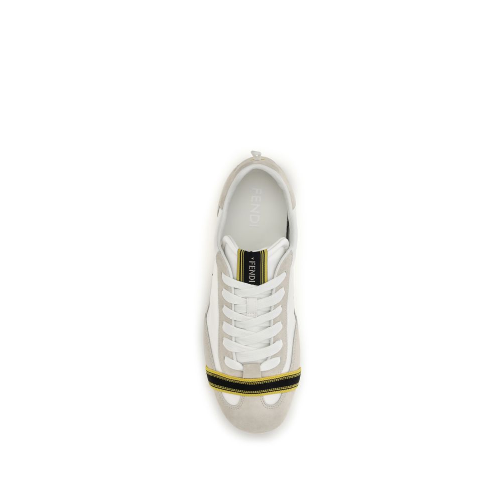 Gray Suede and Fabric Wrap Sneakers