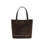 Small Brown Calf Leather Tote Bag