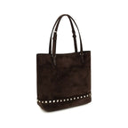 Small Brown Calf Leather Tote Bag