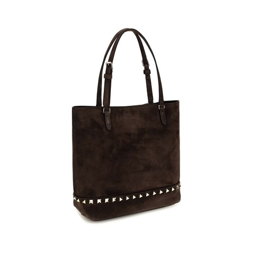Small Brown Calf Leather Tote Bag