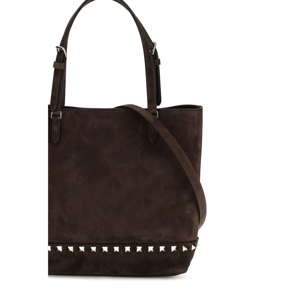 Small Brown Calf Leather Tote Bag